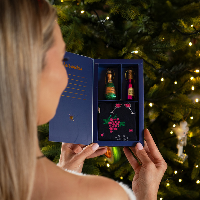 Sada Ponožky + Ozdoby Šampaňské