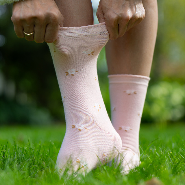 Bambusové Ponožky s Květinovým Vzorem