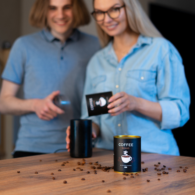 Sada 2x Pánské dámské ponožky Soxo káva v plechovce