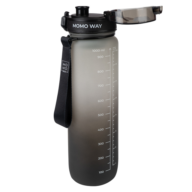 MOMO WAY láhev na vodu šedá a černá | nápad na dárek | Bez BPA | Tritan