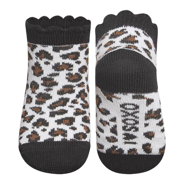 Černé kojenecké ponožky SOXO s leopardím potiskem