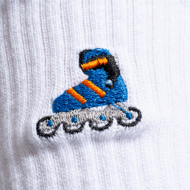 SOXO bílé pánské ponožky s výšivkou - 5 párů