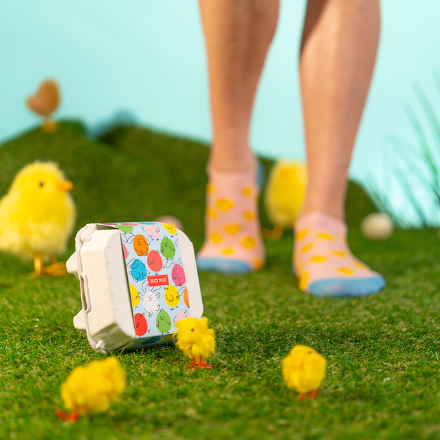 2x Dámské kotníčkové ponožky SOXO Velikonoce | dárek pro ni