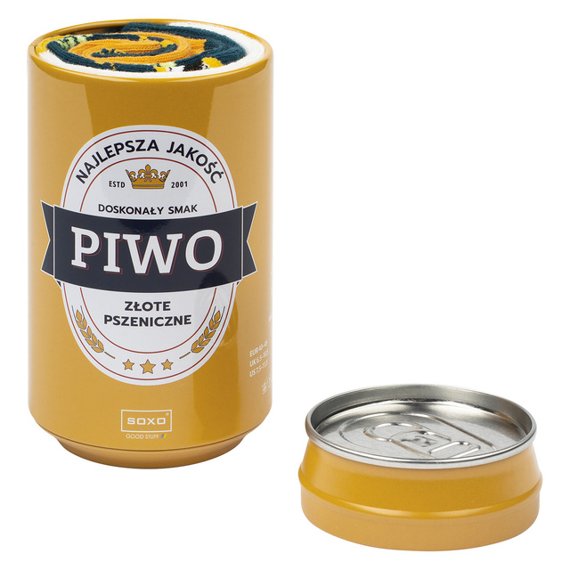 Sada 3x Barevné pánské ponožky SOXO GOOD STUFF veselé pivo v plechovce jako dárek | pro něj