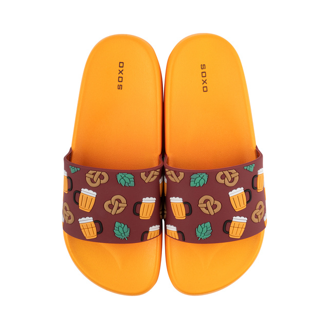 Dámské a Pánské prémiové plážové pantofle SOXO v pivu | Ideální pro letní dovolenou a koupaliště | Guma