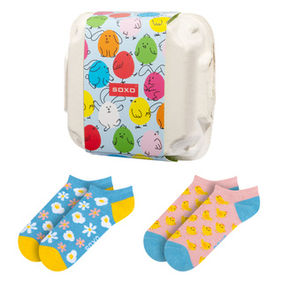 2x Dámské kotníčkové ponožky SOXO Velikonoce | dárek pro ni