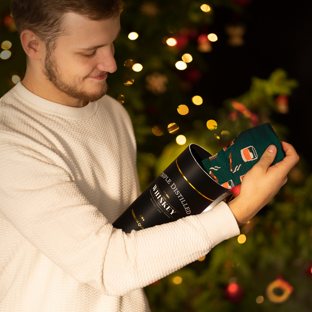 Barevné pánské ponožky SOXO Whisky v tubě - 3 páry