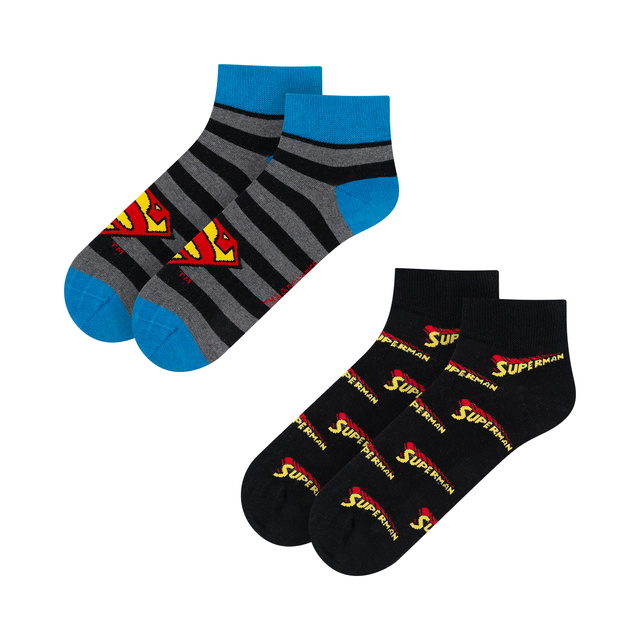 Sada 2x Barevné pánské kotníčkové ponožky SOXO Superman DC COMICS