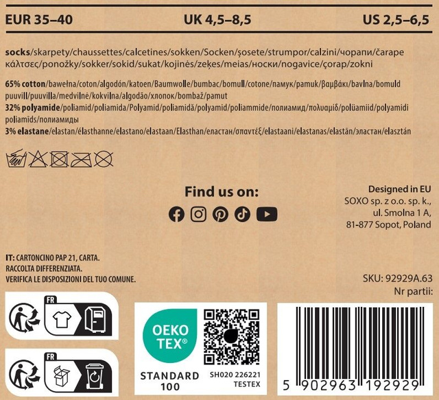 Sada ponožek Káva v hrnku a Hamburger v krabičce