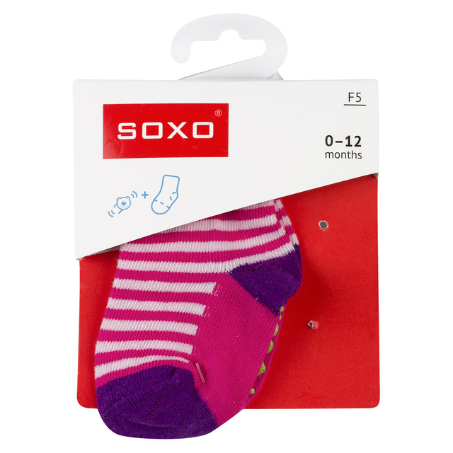 OUTLET Sada 6x barevné kojenecké ponožky SOXO s proužky| dárek
