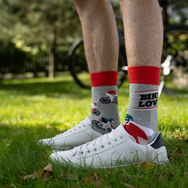 Pánské ponožky SOXO GOOD STUFF nepasující do páru cyklista kolo