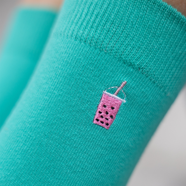 Pánské dámské ponožky Soxo tyrkysové Bubble Tea - 2 páry