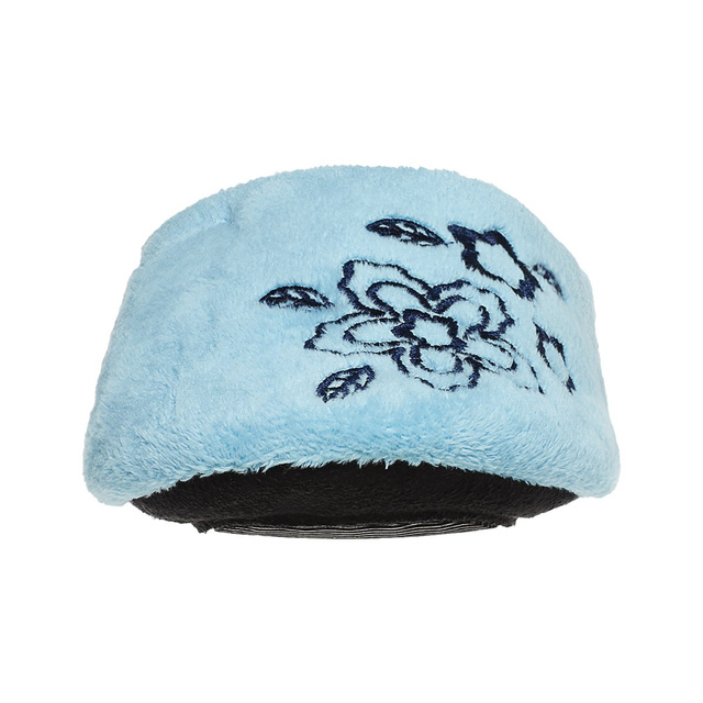 OUTLET Modré dámské pantofle s výšivkou SOXO s tvrdou TPR podrážkou