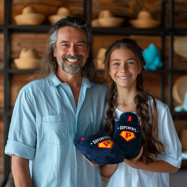 Pánské pantofle a klíčenka SOXO Super Papa