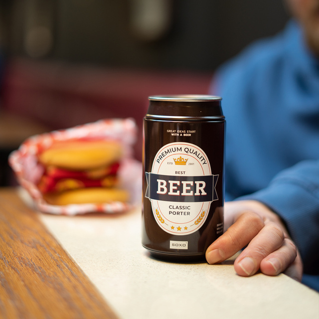 Barevné pánské ponožky SOXO GOOD STUFF vtipné klasické pivo porter v plechovce jako dárek