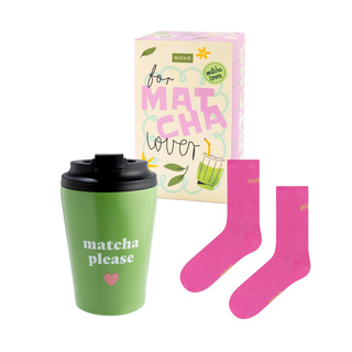 Dárková sada Ponožky Matcha + Termohrnek