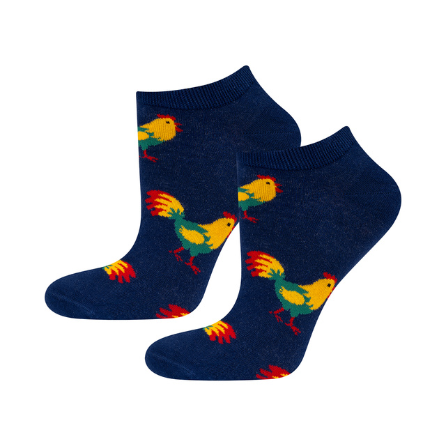 Barevné pánské dámské kotníčkové ponožky SOXO ražené - 5 párů