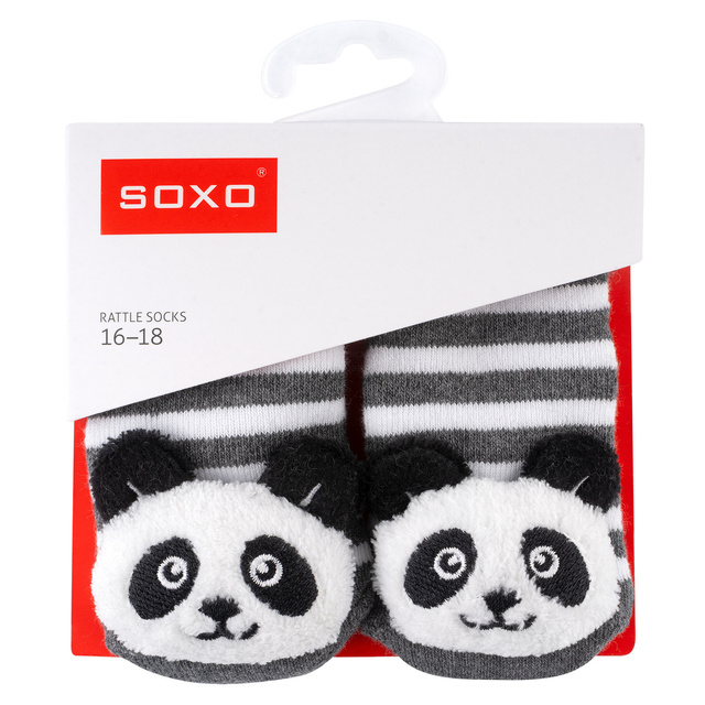 Sada 3x Barevné kojenecké ponožky SOXO s chrastítkem