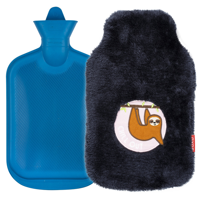 Termofor šedý VELKÝ 1,8l SOXO ohřívač v plyšovém obalu chill out tip na dárek