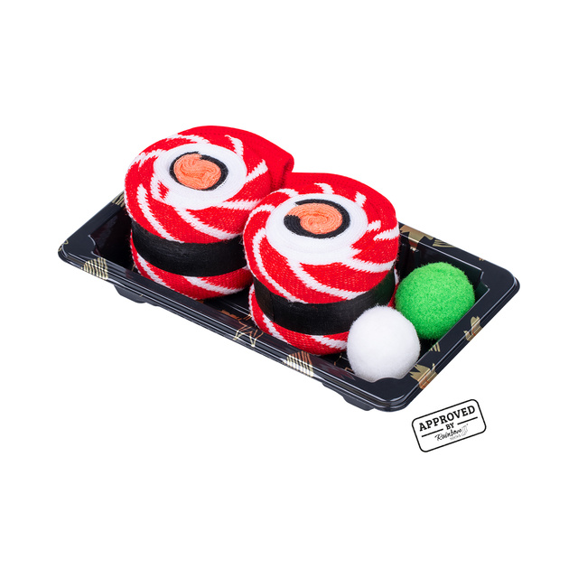 Červené dámské a pánské ponožky SOXO sushi v krabičce