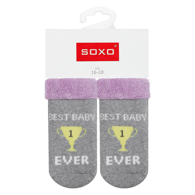 Barevné kojenecké ponožky SOXO s nápisy na košíčky