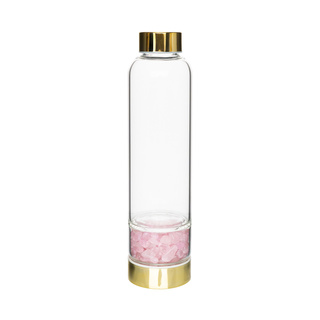 Láhev na vodu z růžového křemene 450 ml