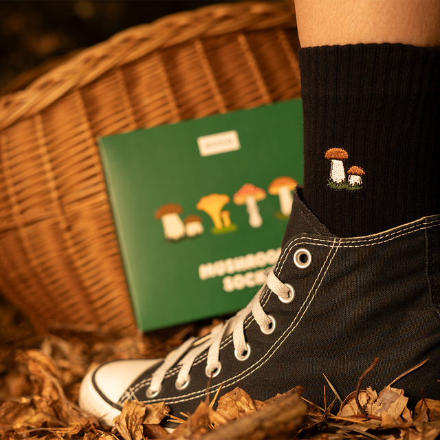 Dámské ponožky SOXO s houbami v balení prémiové edice - 4 páry