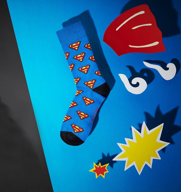 Modré pánské ponožky SOXO GOOD STUFF Superman DC Comics | nápad na dárek