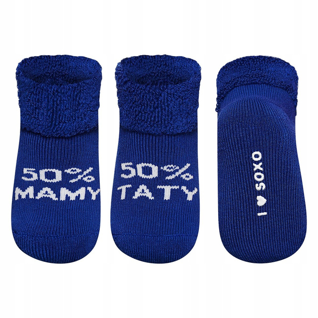 Tmavě modré kojenecké ponožky SOXO s nápisy
