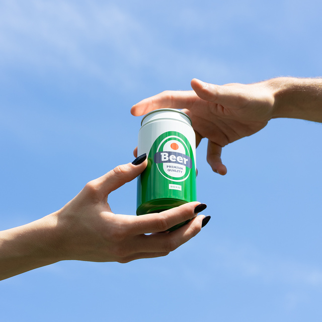 Barevné pánské ponožky SOXO pivo v plechovce