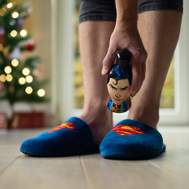 Set Pánské Pantofle Superman + Sprchový Gel 2v1
