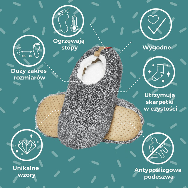 Pantofle SOXO SUPER SOFT s protiskluzovou podrážkou a výstupky z PVC