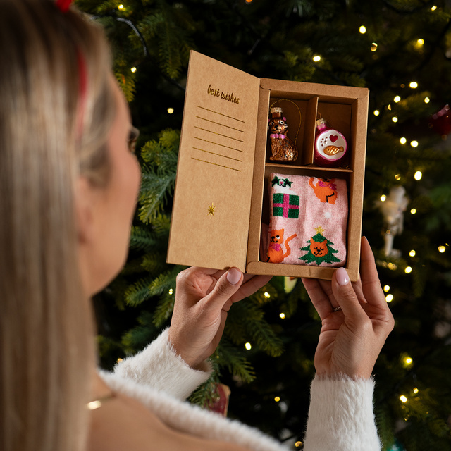 Sada Ponožky + Ozdoby Kočka