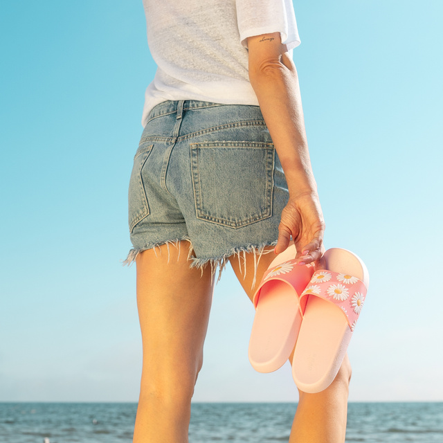 Prémiové dámské pánské plážové pantofle SOXO sedmikrásky | Ideální pro letní dovolenou a koupaliště | Guma