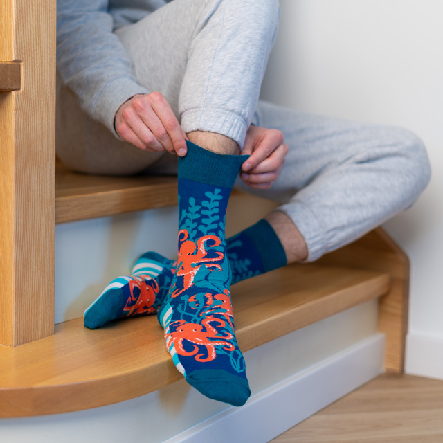 Sada 4x Barevné pánské ponožky SOXO GOOD STUFF v krabičce pizza | nápad na dárek