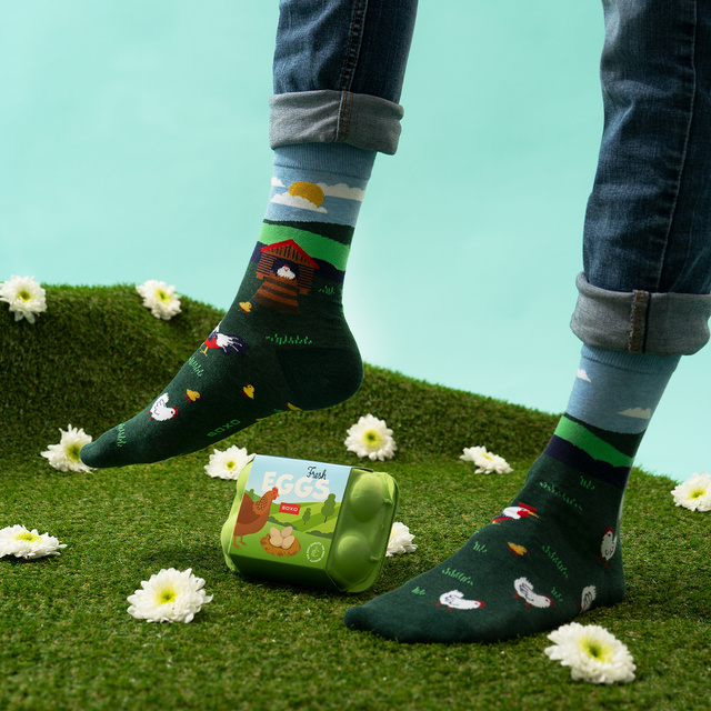 Pánské barevné ponožky SOXO Vesnická vejce - 3 páry