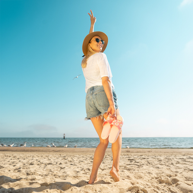 Prémiové dámské pánské plážové pantofle SOXO sedmikrásky | Ideální pro letní dovolenou a koupaliště | Guma