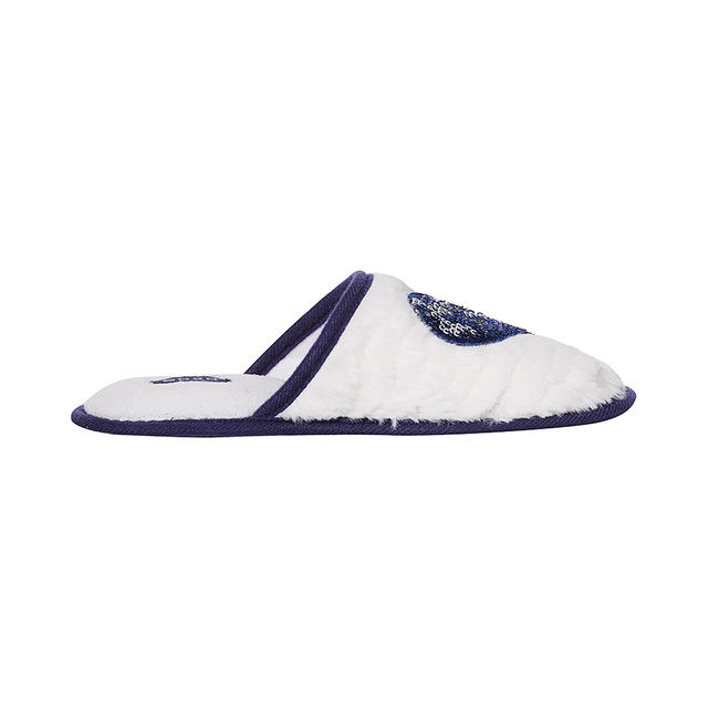 OUTLET Bílé dámské pantofle SOXO se srdíčkem a tvrdou TPR podrážkou