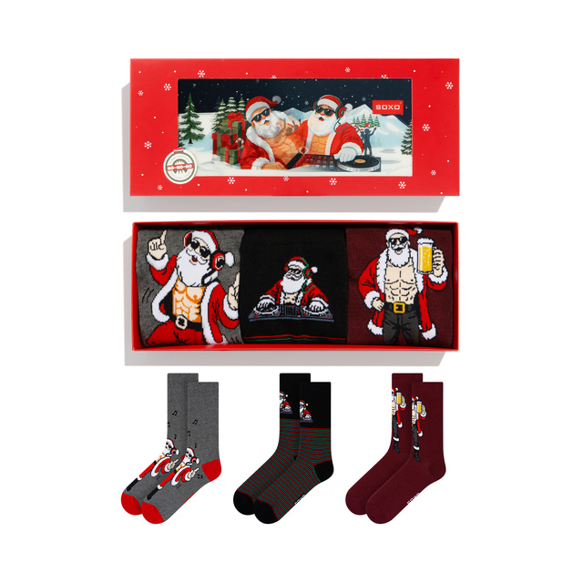 Ponožky Neposlušný Santa DJ 3-pack