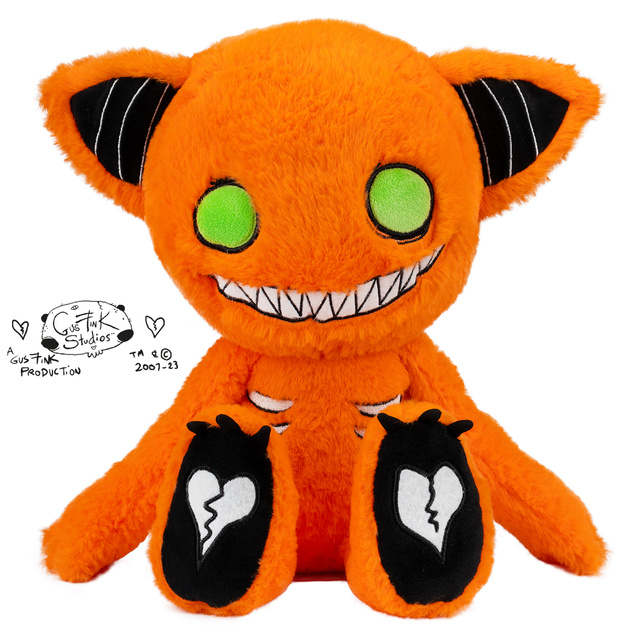 Maskot Gus Fink oranžová kočka Slurg