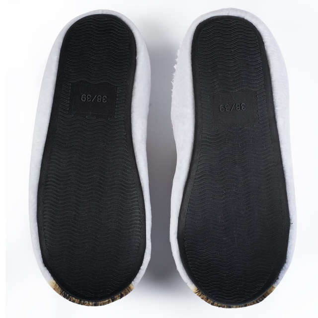 OUTLET Dámské pantofle SOXO s fotkou králíka s mašlí a tvrdou TPR podrážkou