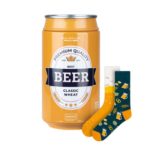 Barevné pánské ponožky SOXO GOOD STUFF zábavné klasické pšeničné pivo v plechovce jako dárek