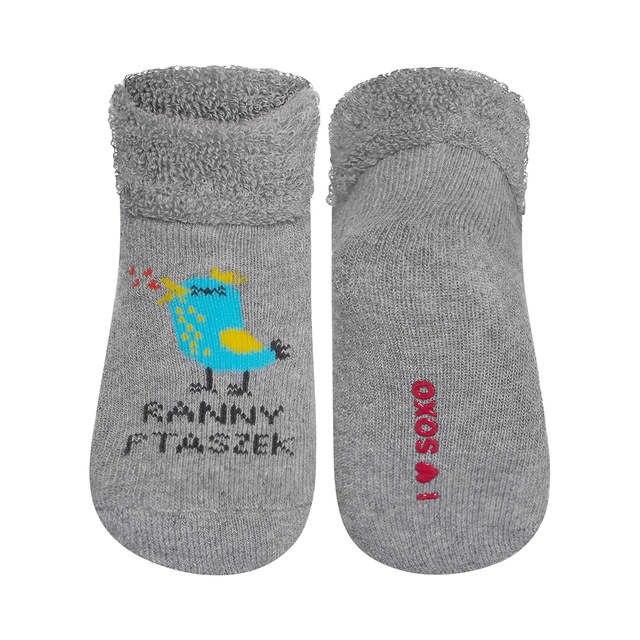 Barevné kojenecké ponožky SOXO s nápisy ptáček
