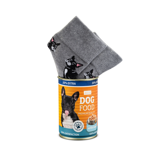 Pánské dámské ponožky SOXO buldok v plechovce