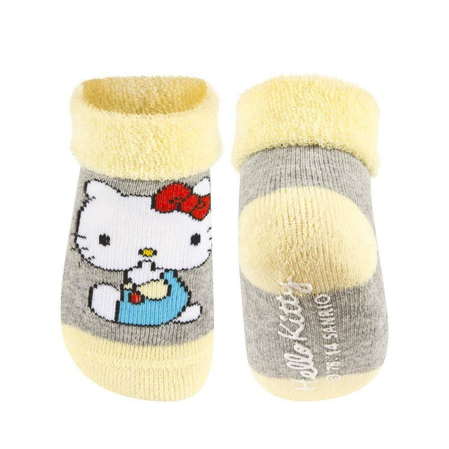 Žluté kojenecké ponožky SOXO Hello Kitty s ABS