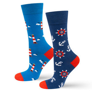 Barevné pánské ponožky SOXO GOOD STUFF nepasující do páru maják