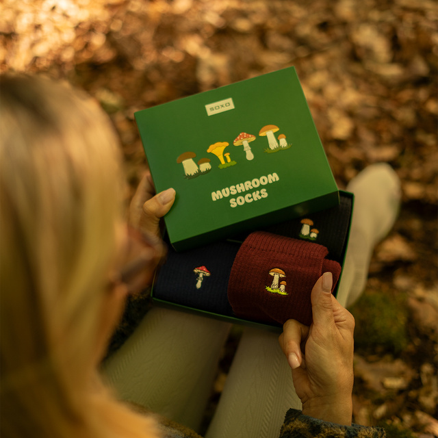 Dámské ponožky SOXO s houbami v balení prémiové edice - 4 páry