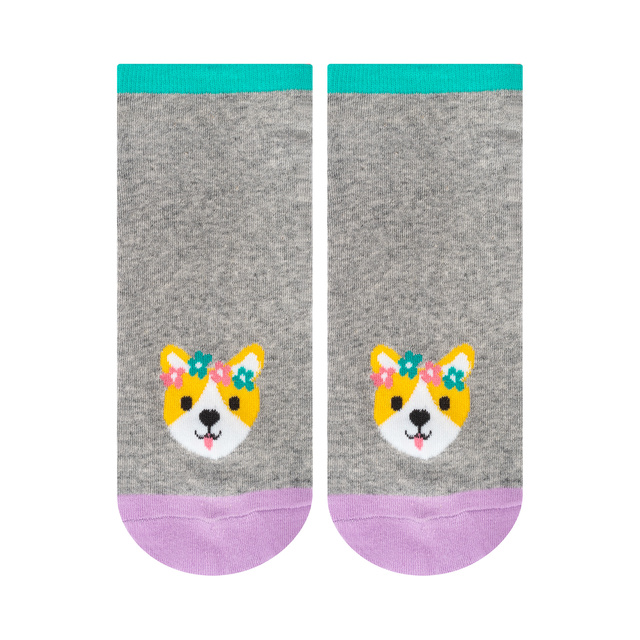 Sada 5x Barevné dámské kotníčkové ponožky SOXO pejsci