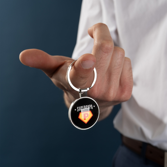 Sada pánských ponožek Super Papa v košíčku s klíčenkou