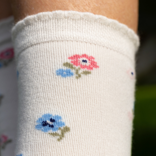 Bambusové Ponožky s Květinovým Vzorem